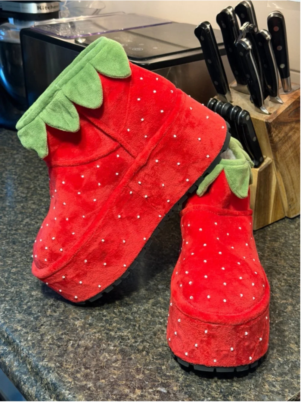 New Dolls Kill x Strawberry Shortcake Fresh Patch Platform Boots